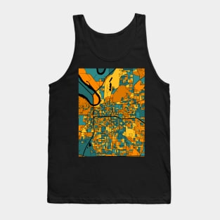 Montgomery Map Pattern in Orange & Teal Tank Top